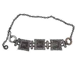 𝅺VINTAGE Silvertone Boho Look Chain Belt